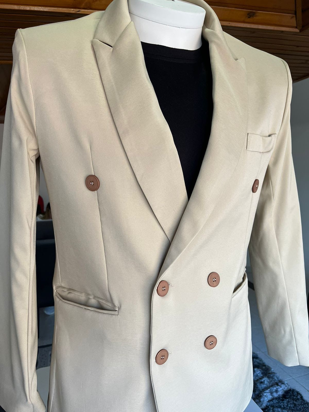 Blazer cruzado beige