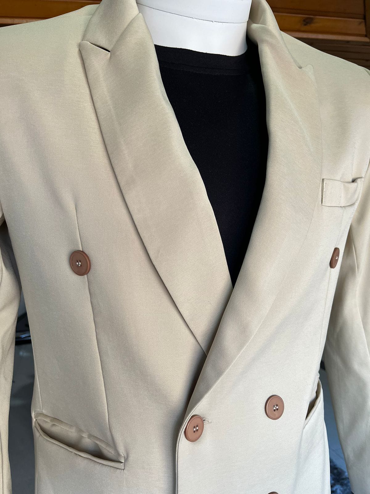 Blazer cruzado beige